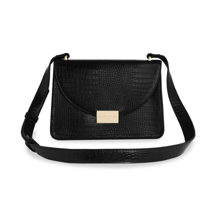 Katie Loxton Celine Croc Crossbody Bag | Black-4